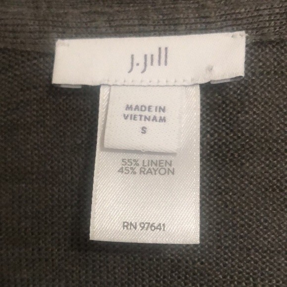 J Jill V Neck Lightweight  Button Down Linen Blend Short Sleeve Sweater Size S - Picture 6 of 6